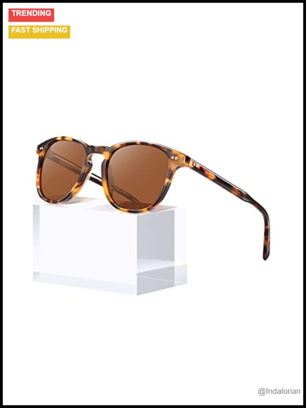 Retro Acetate Polarized Women's Sunglasses with Keyhole Design